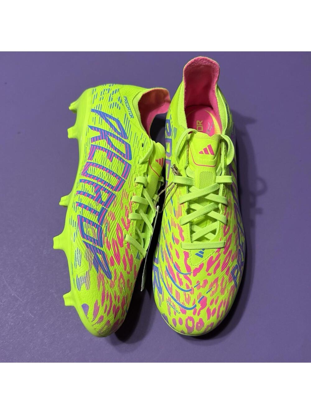 Adidas Predator 24 League FG MG Soccer Cleats Neon Green JH6471 Men’s Size 7.5